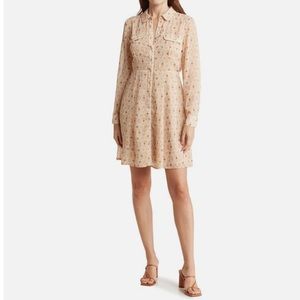 Lucky Brand Ginger Boho Print Long Sleeve Button Shirt Dress Size Large NWT